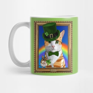 St Patricks Day Leprechaun Cat and Mouse Mug